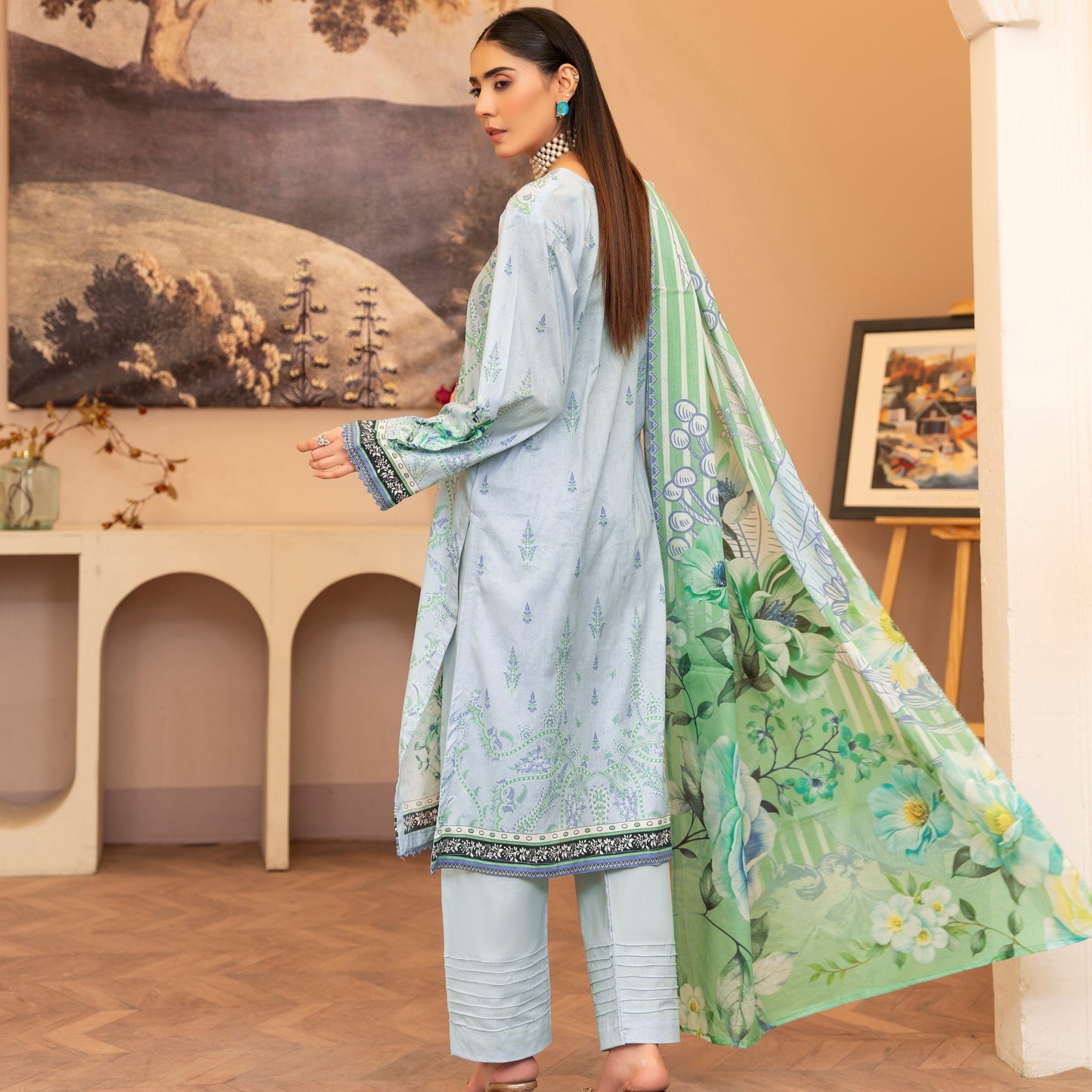 3 Piece Unstitched Dress Lala Afreen Premium Lawn