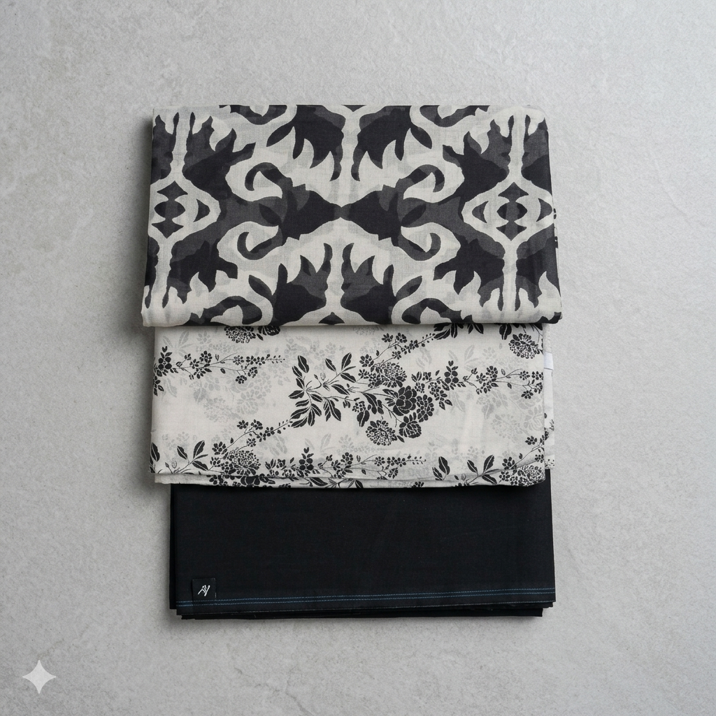 Regalia Black & White Vol 3 Premium Unstitched 3 Piece Lawn Suit