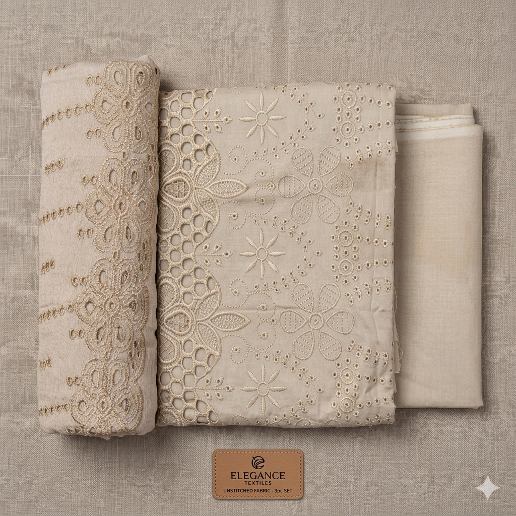 Naqsh Luxury Heavy Embroidered Chikankari 3 Piece Unstitched Premium Lawn Suit