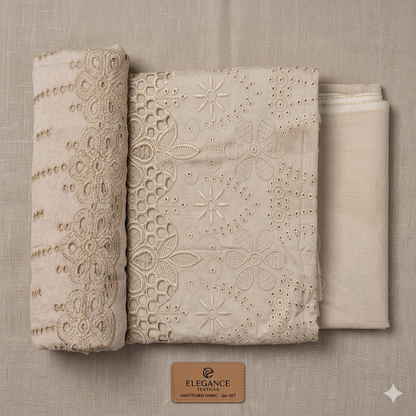 Naqsh Luxury Heavy Embroidered Chikankari 3 Piece Unstitched Premium Lawn Suit