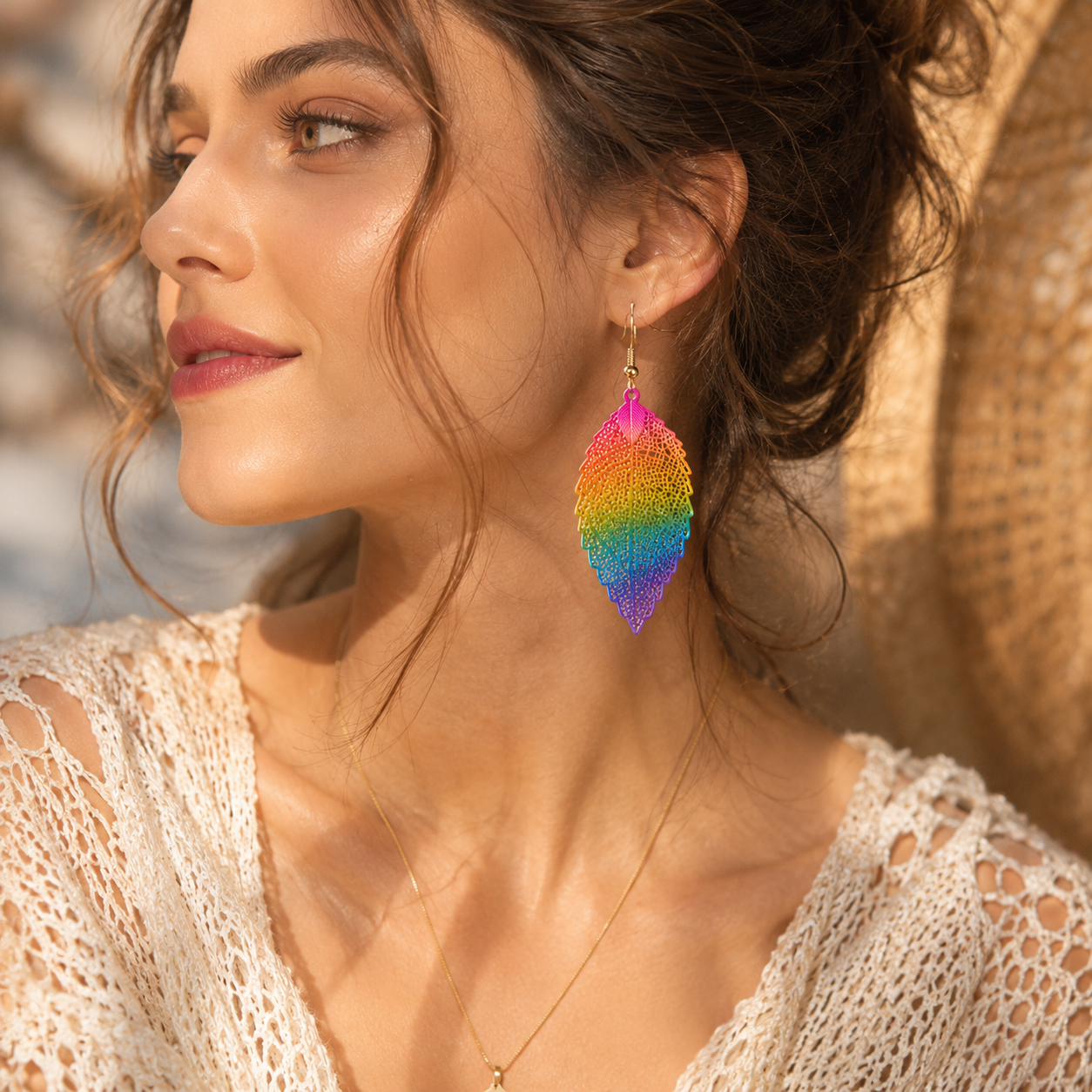 Multi Layered Filigree Leaf Earrings