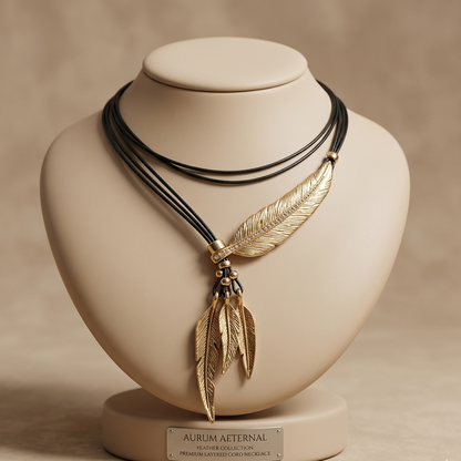 Aurum Aeternal Gold Feather Necklace