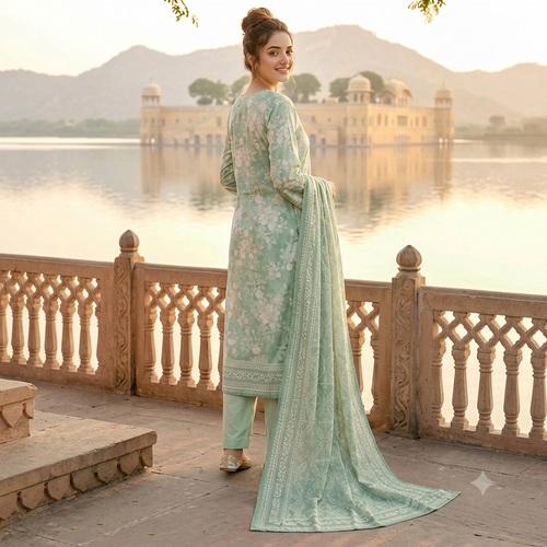 Mashaim Luxury Lawn Collection – 3 PC Unstitched Printed Suit