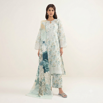 Sapphire Premium Embroidered Lawn 3-Piece Unstitched Suit