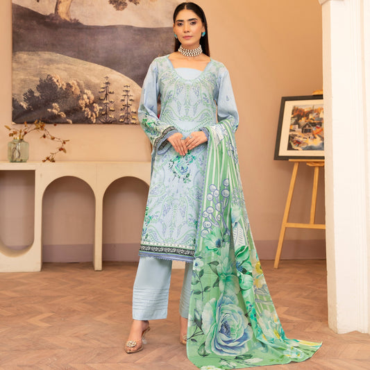 3 Piece Unstitched Dress Lala Afreen Premium Lawn