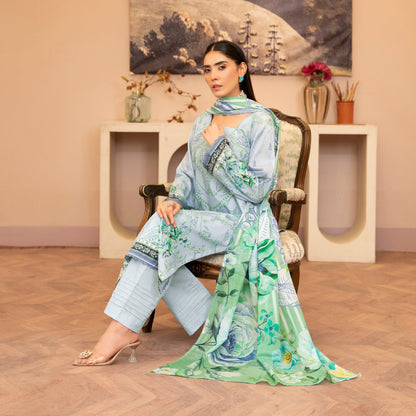 3 Piece Unstitched Dress Lala Afreen Premium Lawn