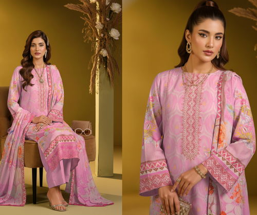 Fiza Noor 3 PC Unstitched Luxury Embroidered Lawn Collection
