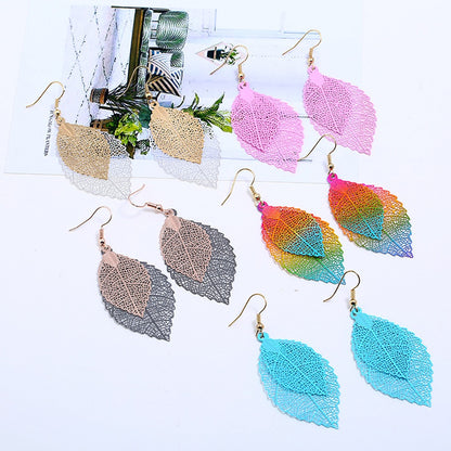 Multi Layered Filigree Leaf Earrings