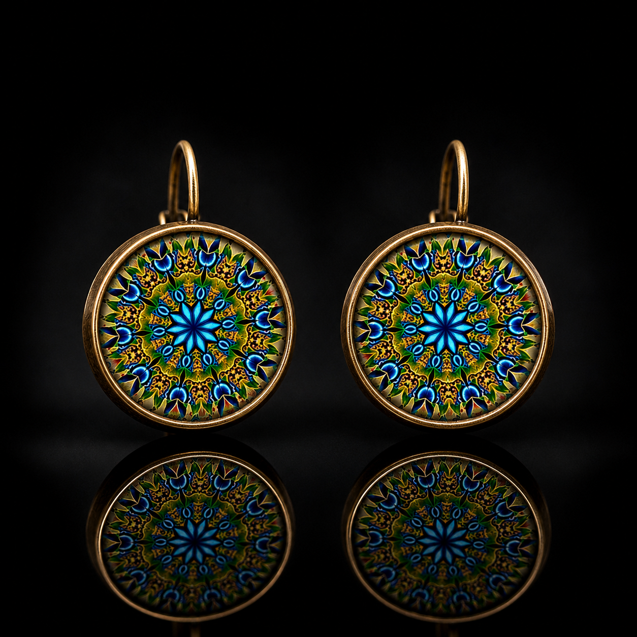 Antique Bronze Mandala Earrings