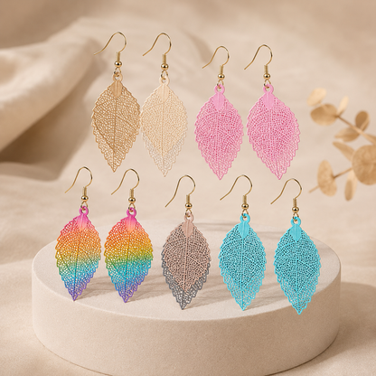 Multi Layered Filigree Leaf Earrings